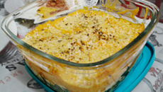 Escondidinho de abóbora com couve e queijo