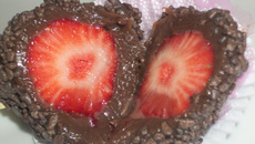 Brigadeiro trufado com morango