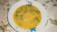Sopa creme de abóbora e couve