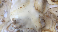 Creme de batata para acompanhar o bife acebolado