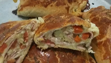 Enroladinho prático e presunto e queijo