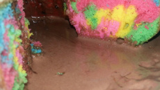 Bolo arco-íris fácil de liquidificador