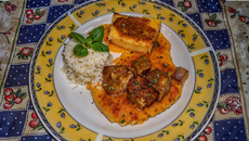 Polenta cremosa ao molho