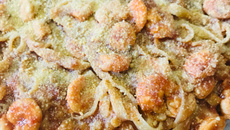 Macarronada de camarão da Kequel