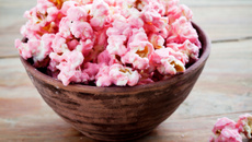 Pipoca doce cor de rosa