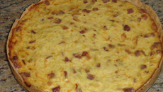Quiche de alho poró com bacon
