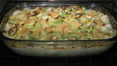 Batata gratinada com alho poró