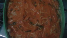 Macarrão com molho de abóbora