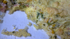 Frigideira de queijo e presunto