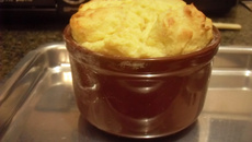 Souflé de queijo e peito de peru