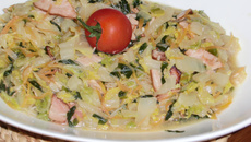 Acelga com cenoura e bacon