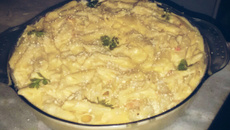 Penne aos três queijos