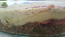 Carne moída recheada ao creme