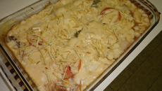 Filé ao molho branco com palmito