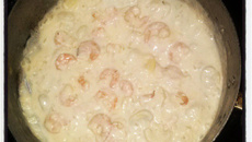 Camarão ao molho cítrico de champignon