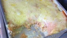 Arroz com mussarela e creme de cebola