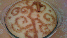 Arroz doce com coco, canela e essência de baunilha