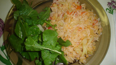 Arroz com couve-flor e tomate