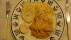 Estrogonofe de filé flambado no conhaque