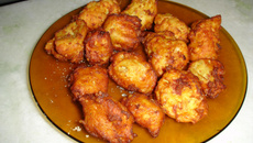 Bolinho de batata com calabresa