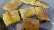 Banana da terra frita no micro-ondas