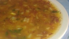 Sopa de abóbora com carne