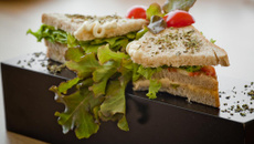 Sanduiche de frango com milho