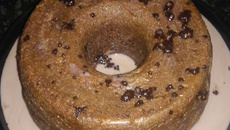 Bolo de fubá com chocolate