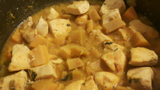 Ensopado de frango com abóbora cabotia