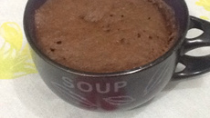 Bolo de caneca de nutella simples