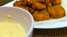 Panga empanado em cubos