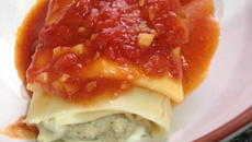 Canelone de frango com catupiry