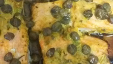Salmão com alcaparras e mostarda