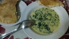 Sopa de milho com espinafre