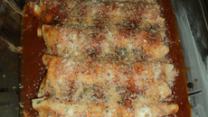 Canelone com requeijão