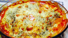 Lasanha light de chuchu com cenouras ao molho branco