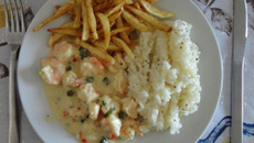 Camarão cremoso ao risoto de camarão