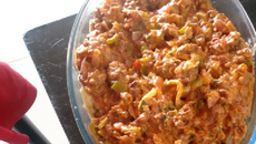 Talharim à bolonhesa com creme de leite