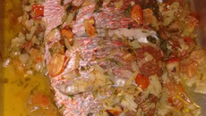 Pargo assado no forno