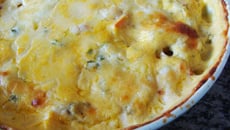 Legumes gratinados com creme de queijo