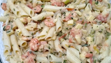 Penne com camarão