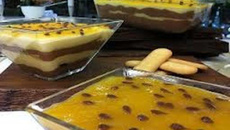 Pavê de chocolate ao mousse de maracujá