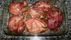 Coelho assado no forno