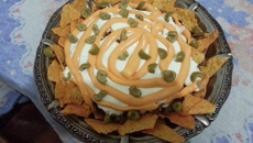 Nachos mexicanos (com doritos) carne moída e sour cream