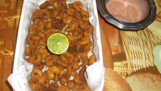 Camarão à milanesa