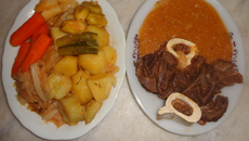 Cozido pernambucano de carne e pirão