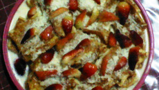 Bolo de coco e morangos