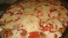 Fusilli de frango e berinjela