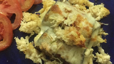 Canelone de berinjela com frango e requeijão light