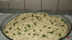 Macarrão caprichado ao molho branco